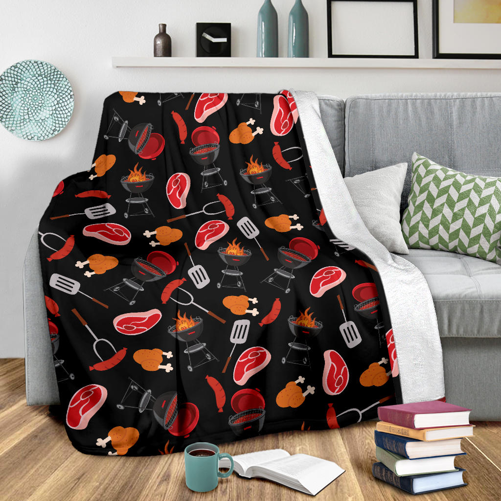 Barbecue Pattern Print Design 04 Premium Blanket