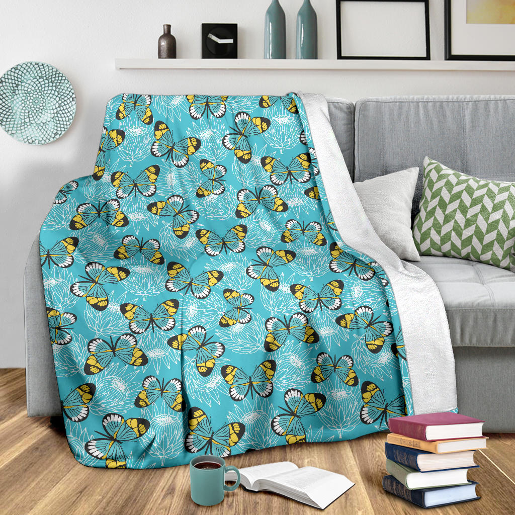 Butterfly Pattern Print Design 010 Premium Blanket