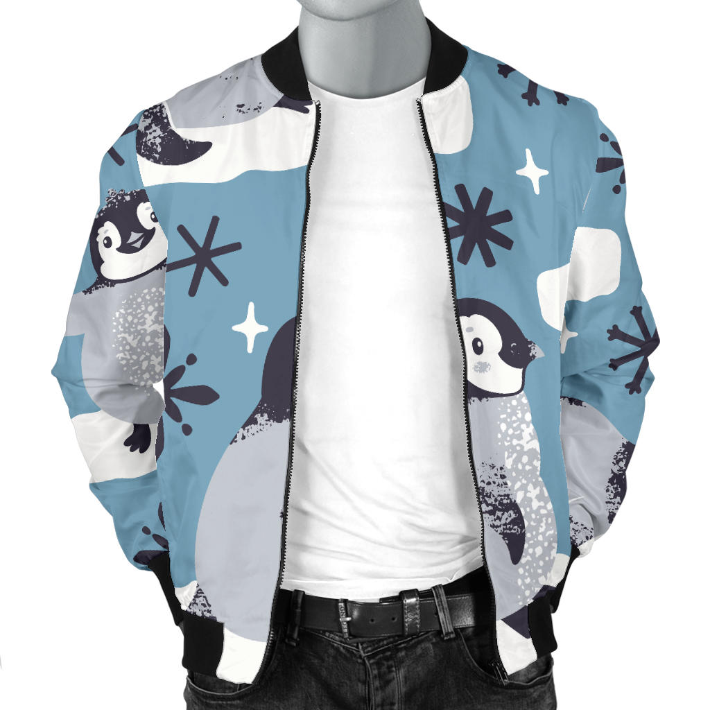 Penguin Pattern Print Design A05 Men Bomber Jacket