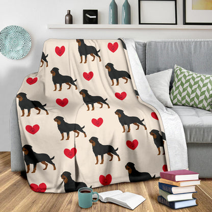 Rottweiler Pattern Print Design A02 Premium Blanket