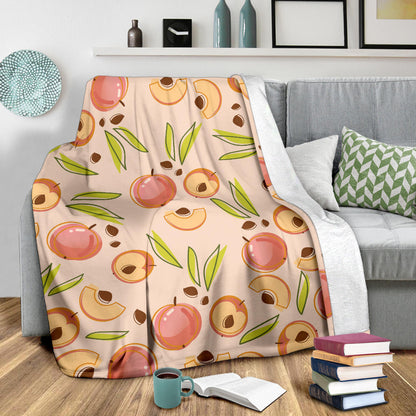 Peach Pattern Print Design A01 Premium Blanket