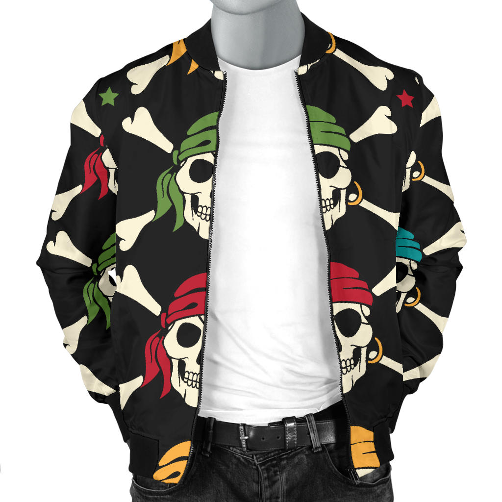 Pirate Pattern Print Design A01 Men Bomber Jacket