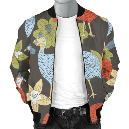 Guinea Fowl Pattern Print Design 02 Men Bomber Jacket