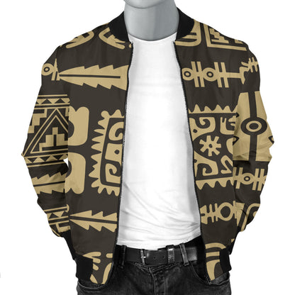 Mayan Pattern Print Design 03 Men Bomber Jacket
