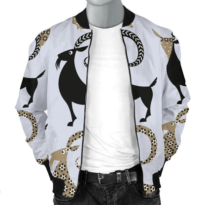 Goat Pattern Print Design 03 Men Bomber Jacket