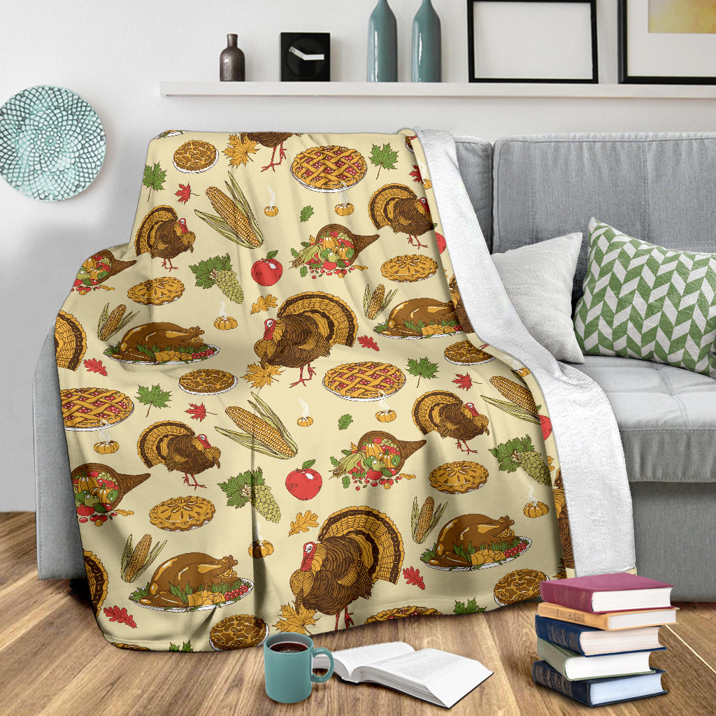 Turkey Pattern Print Design 02 Premium Blanket