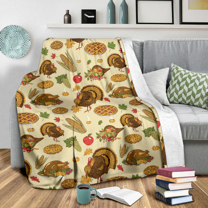 Turkey Pattern Print Design 02 Premium Blanket