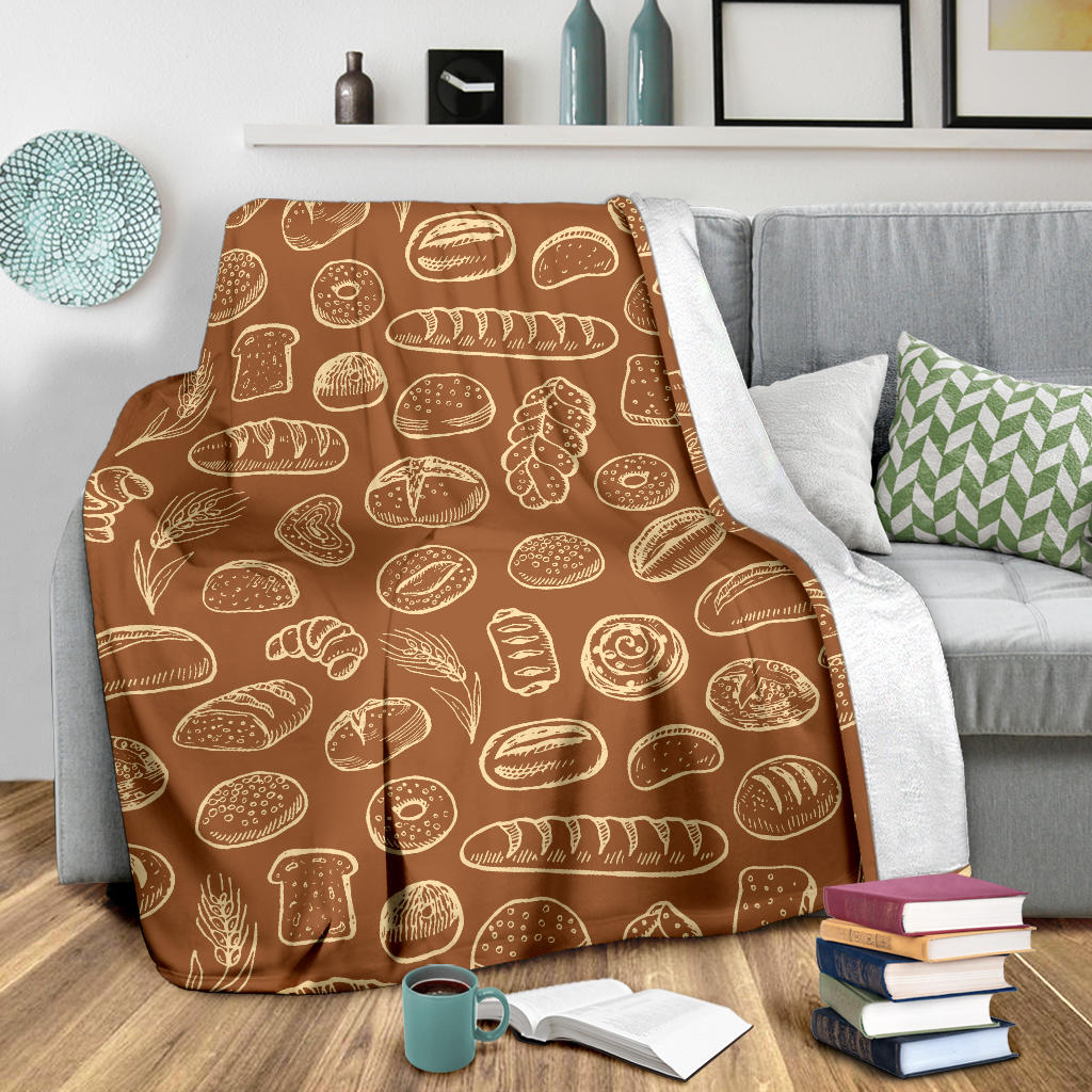 Bread Pattern Print Design 03 Premium Blanket