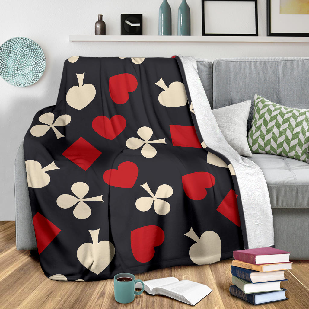 Poker Cards Pattern Print Design A02 Premium Blanket