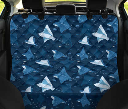Manta Ray Pattern Print Design 02 Rear Dog Car Seat Cover Hammock
