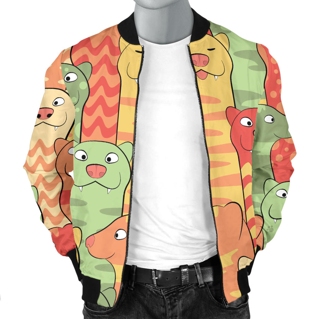 Ferret Pattern Print Design 01 Men Bomber Jacket