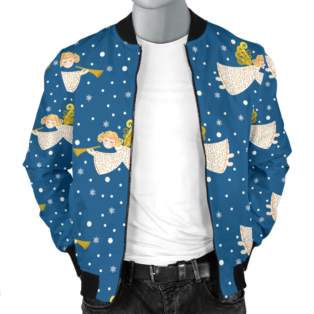 Angel Pattern Print Design 08 Men Bomber Jacket