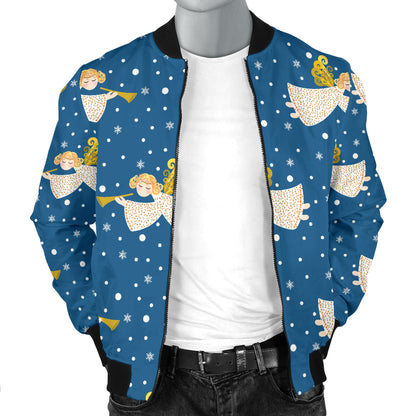 Angel Pattern Print Design 08 Men Bomber Jacket