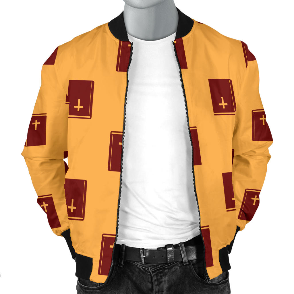 Bible Pattern Print Design 05 Men Bomber Jacket