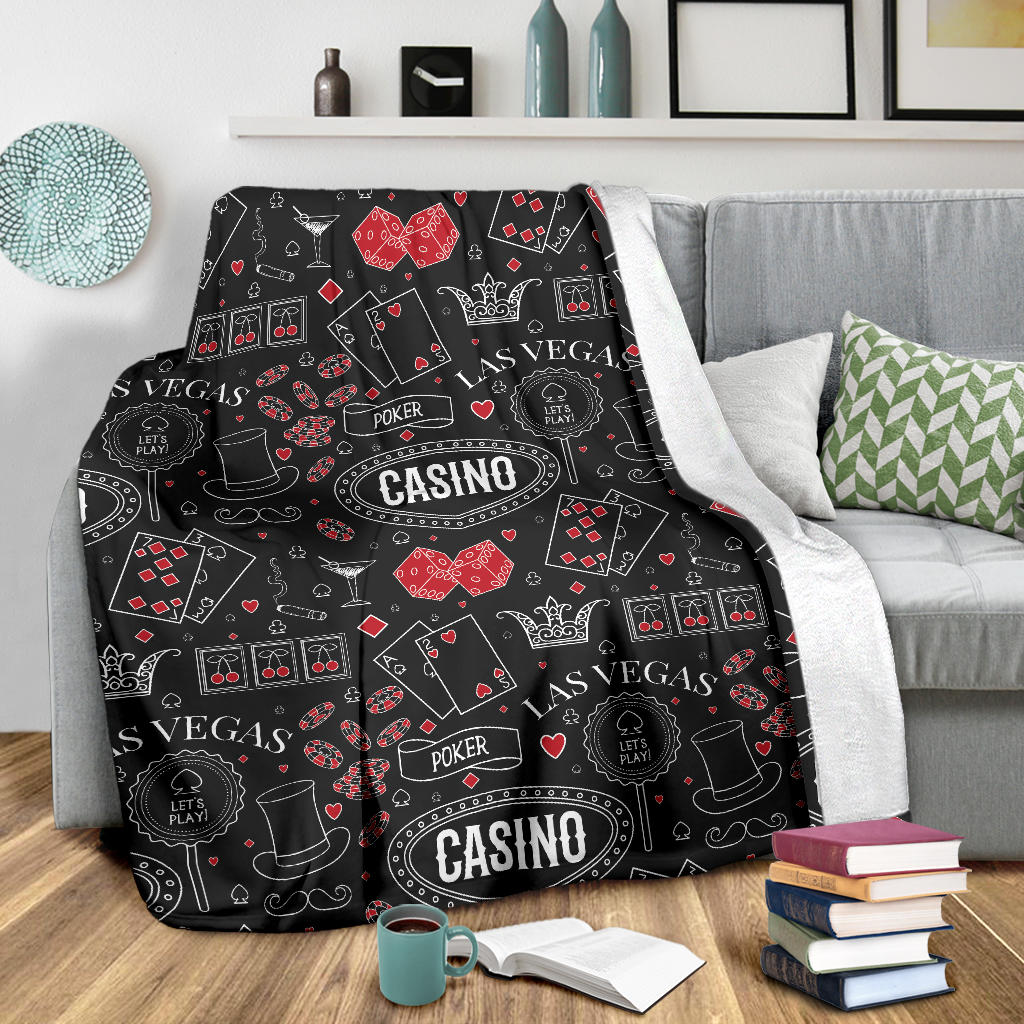 Casino Pattern Print Design 04 Premium Blanket