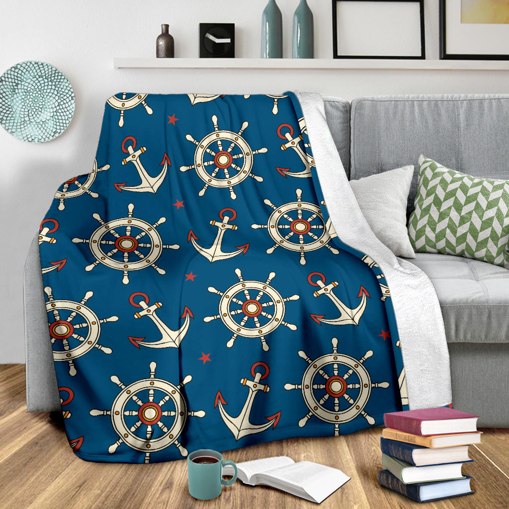 Anchor Pattern Print Design 02 Premium Blanket