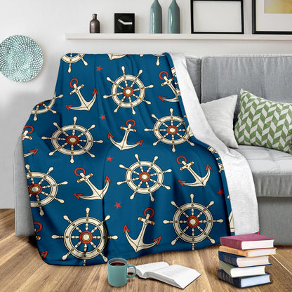 Anchor Pattern Print Design 02 Premium Blanket