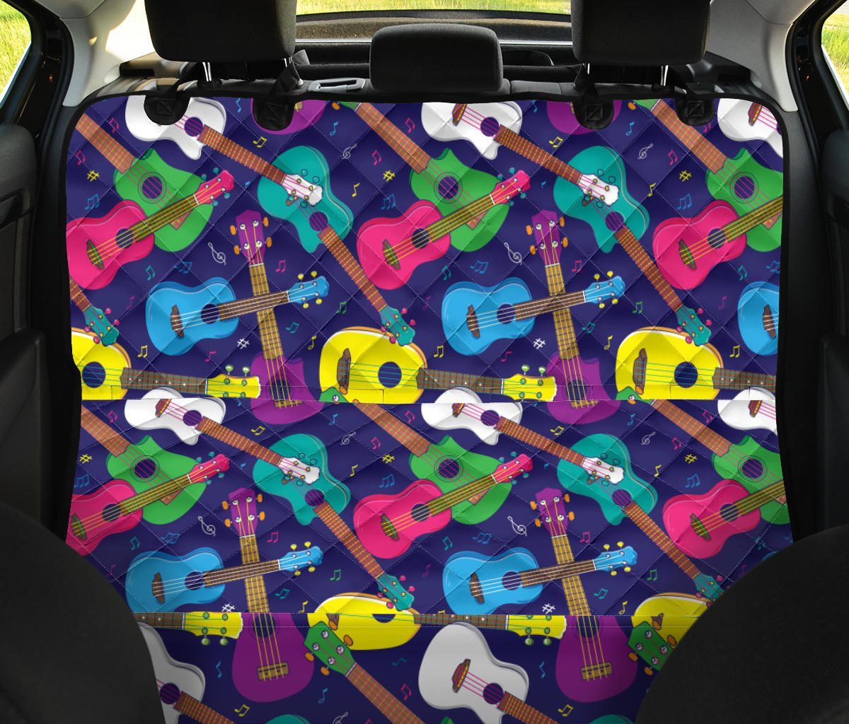 Ukulele Pattern Print Design 02 Rear Dog Car Seat Cover Hammock
