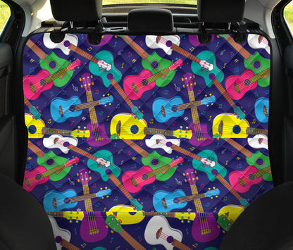 Ukulele Pattern Print Design 02 Rear Dog Car Seat Cover Hammock