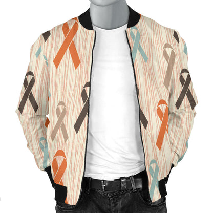 Cancer Awareness Pattern Print Design 01 Men Bomber Jacket
