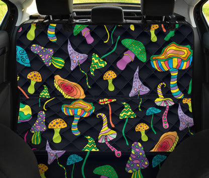 Psychedelic Mushroom Pattern Print Design A02 Rear Dog Car Seat Cover Hammock