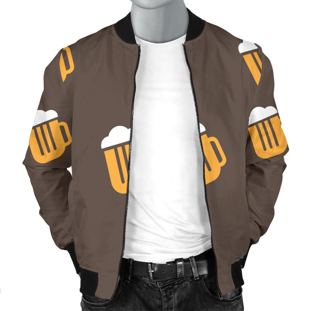 Beer Pattern Print Design 01 Men Bomber Jacket