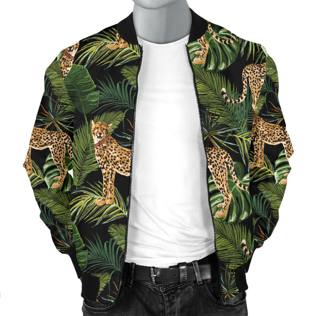 Cheetah Pattern Print Design 05 Men Bomber Jacket