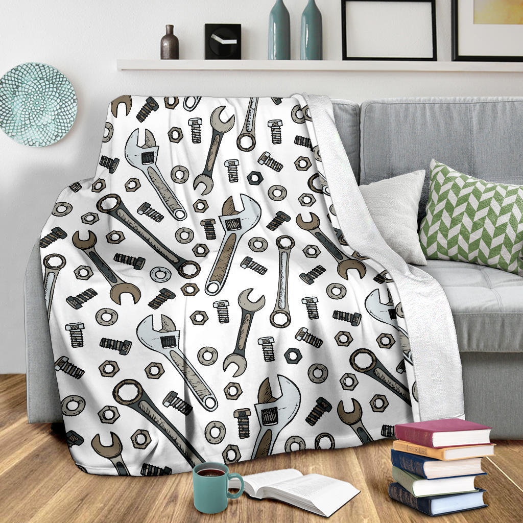 Mechanic Pattern Print Design 03 Premium Blanket