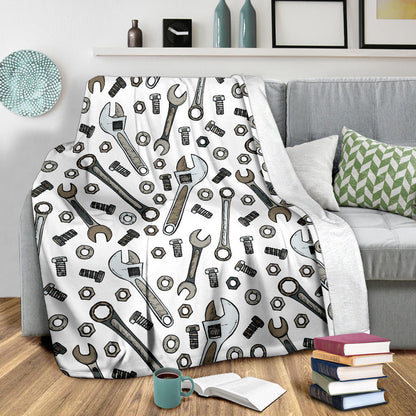 Mechanic Pattern Print Design 03 Premium Blanket