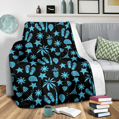 Beach Scene Pattern Print Design 03 Premium Blanket