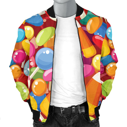 Candy Pattern Print Design 02 Men Bomber Jacket