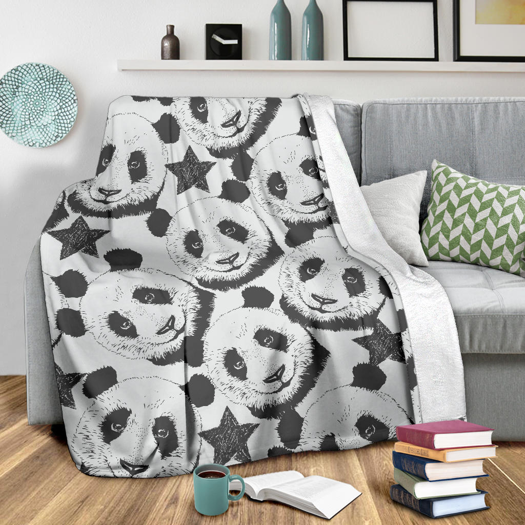 Panda Pattern Print Design A02 Premium Blanket