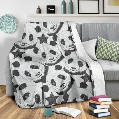 Panda Pattern Print Design A02 Premium Blanket