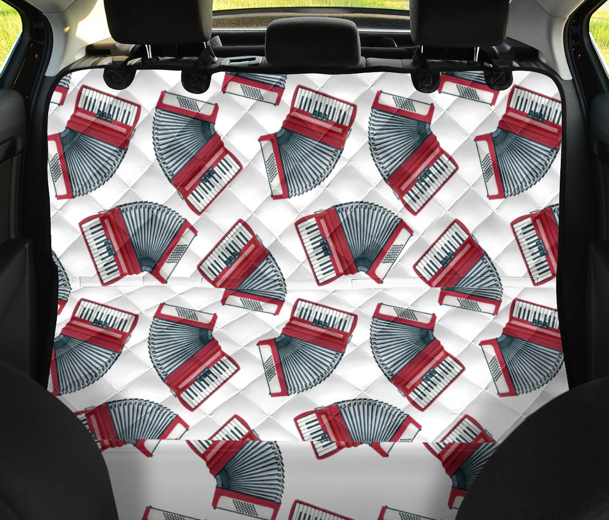 Accordion Pattern Print Design 03 Rear Dog Car Seat Cover Hammock
