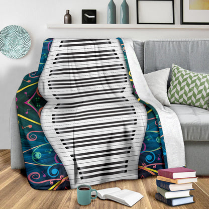 Piano Pattern Print Design 01 Premium Blanket