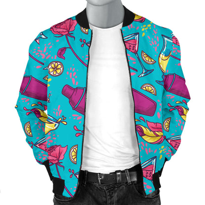 Cocktail Pattern Print Design 03 Men Bomber Jacket