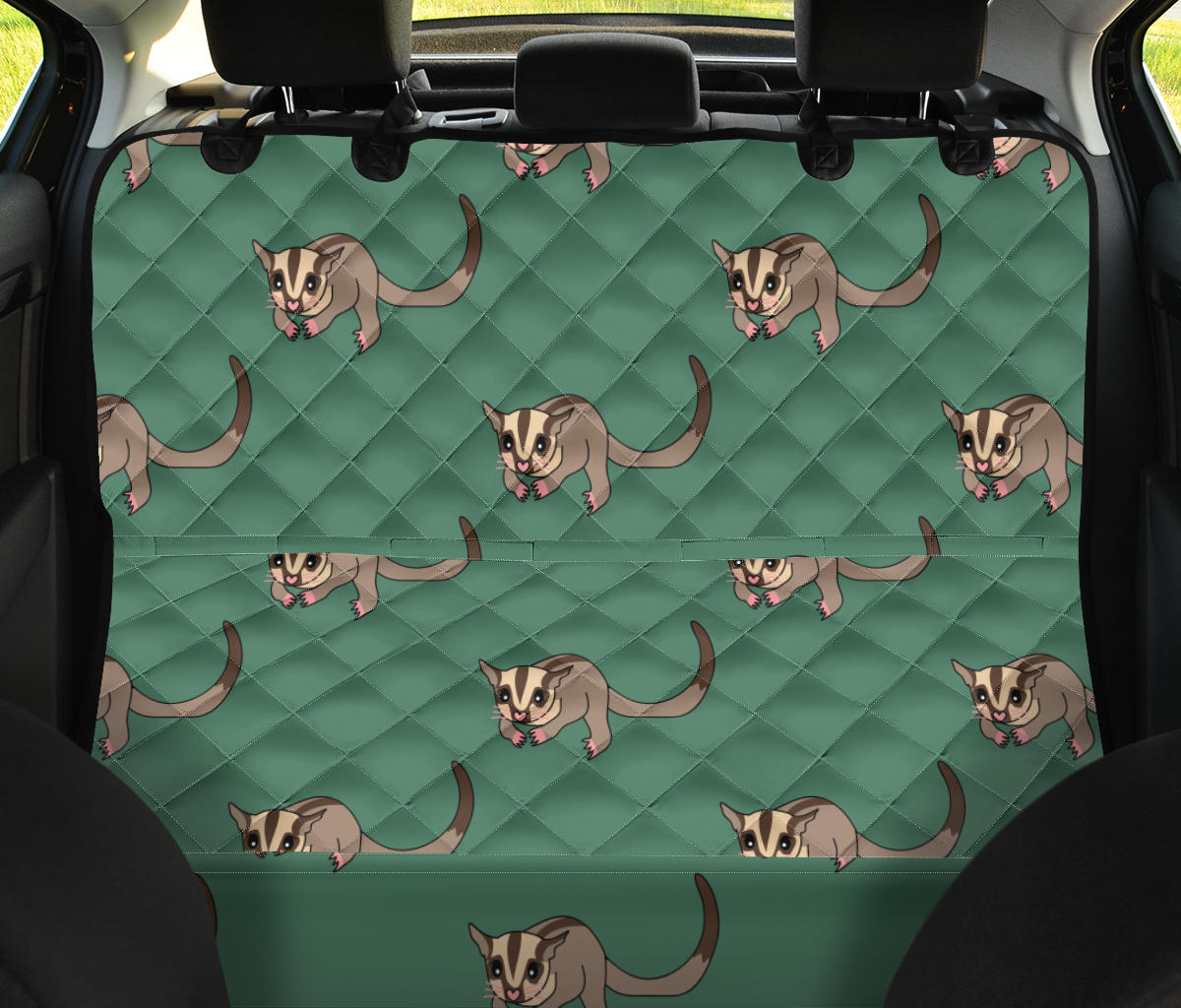 Sugar Glider Pattern Print Design 01 Rear Dog Car Seat Cover Hammock