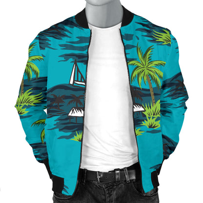 Pacific island Pattern Print Design A01 Men Bomber Jacket