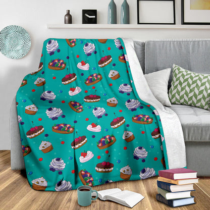 Cake Pattern Print Design 07 Premium Blanket