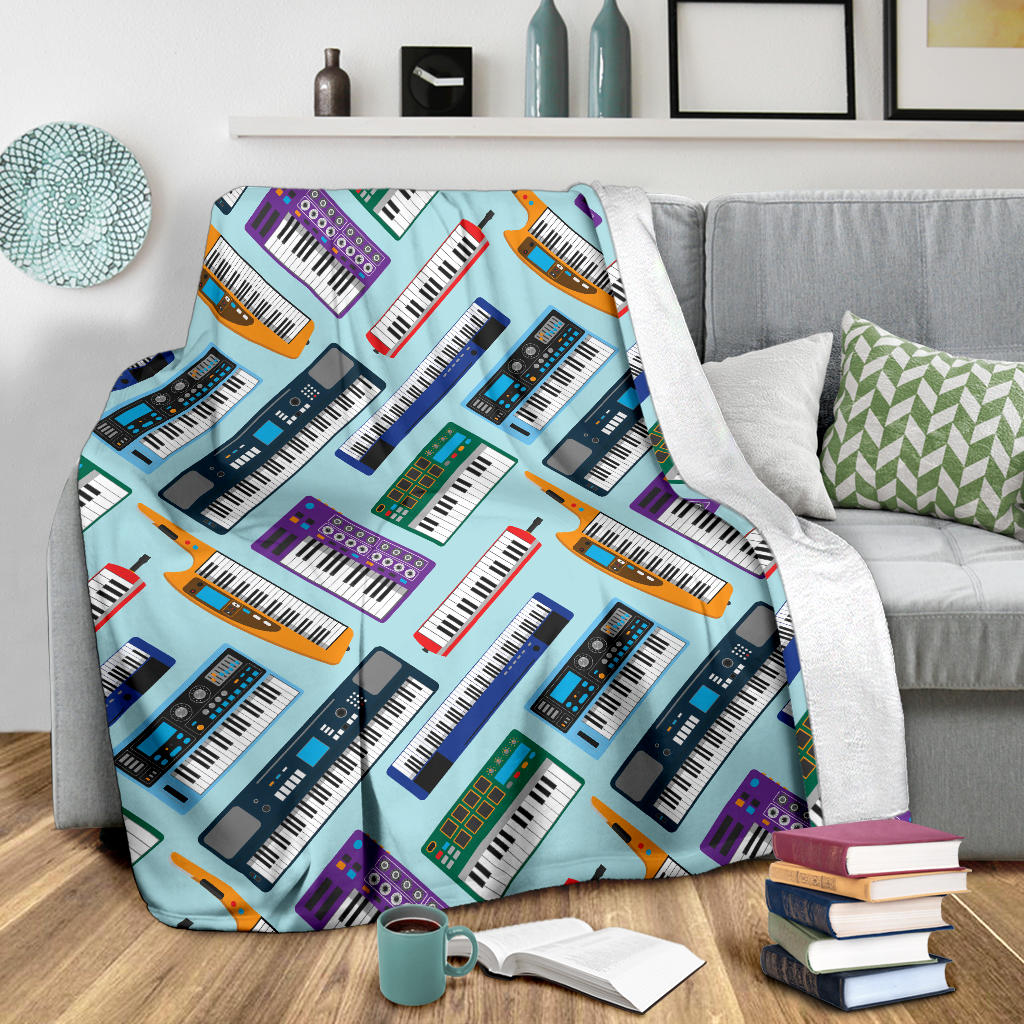 Synthesizer Pattern Print Design 02 Premium Blanket