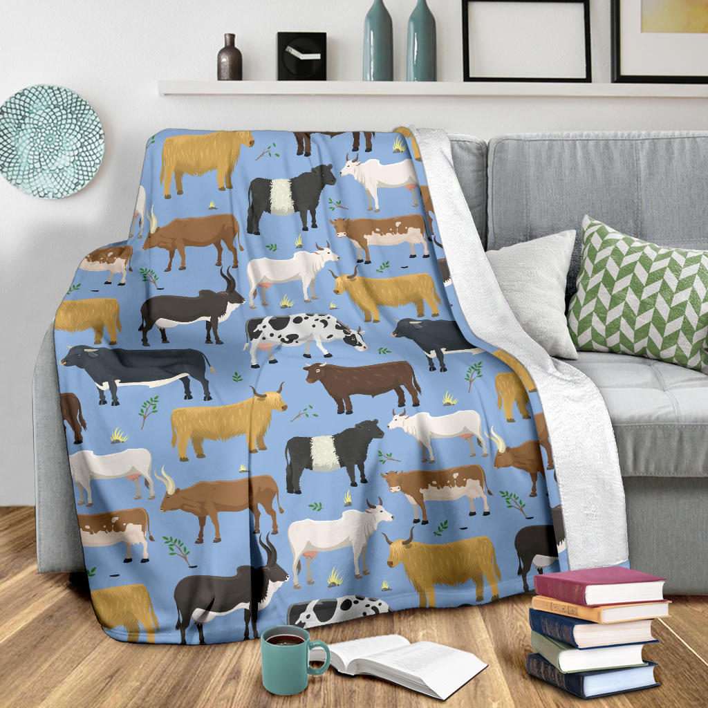 Cattle Pattern Print Design 02 Premium Blanket
