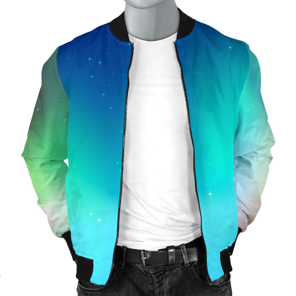 Aurora Borealis Pattern Print Design 02 Men Bomber Jacket