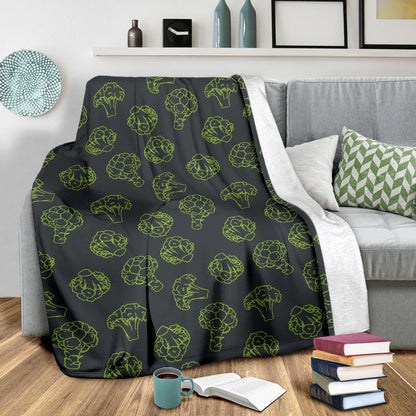Broccoli Pattern Print Design 01 Premium Blanket