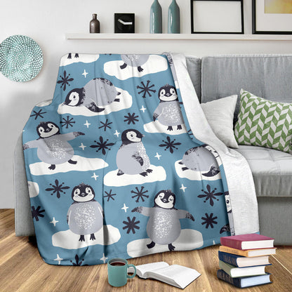 Penguin Pattern Print Design A05 Premium Blanket