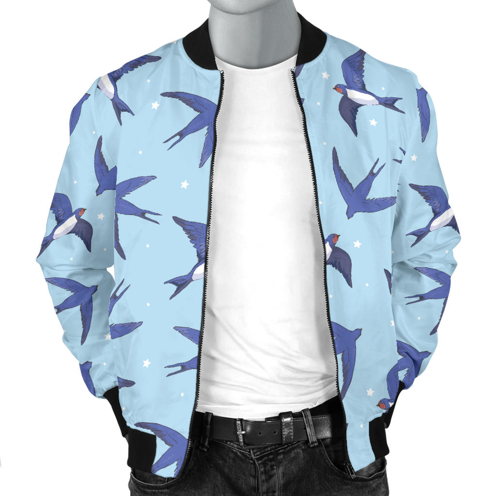 Swallow Bird Pattern Print Design 06 Men Bomber Jacket