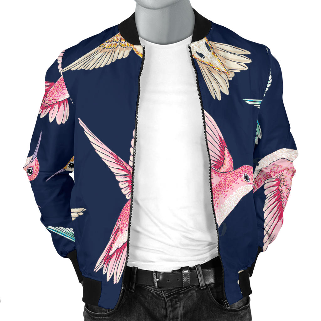 Hummingbird Cute Pattern Print Design 01 Men Bomber Jacket