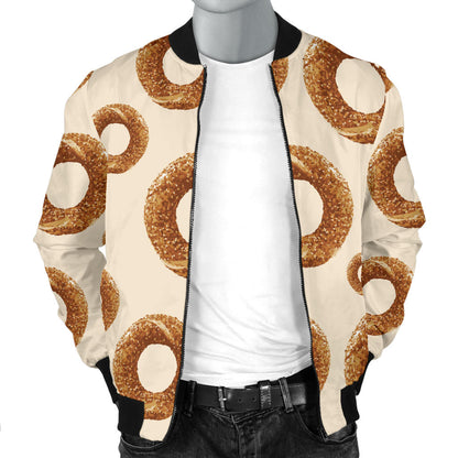 Bagel Pattern Print Design 01 Men Bomber Jacket