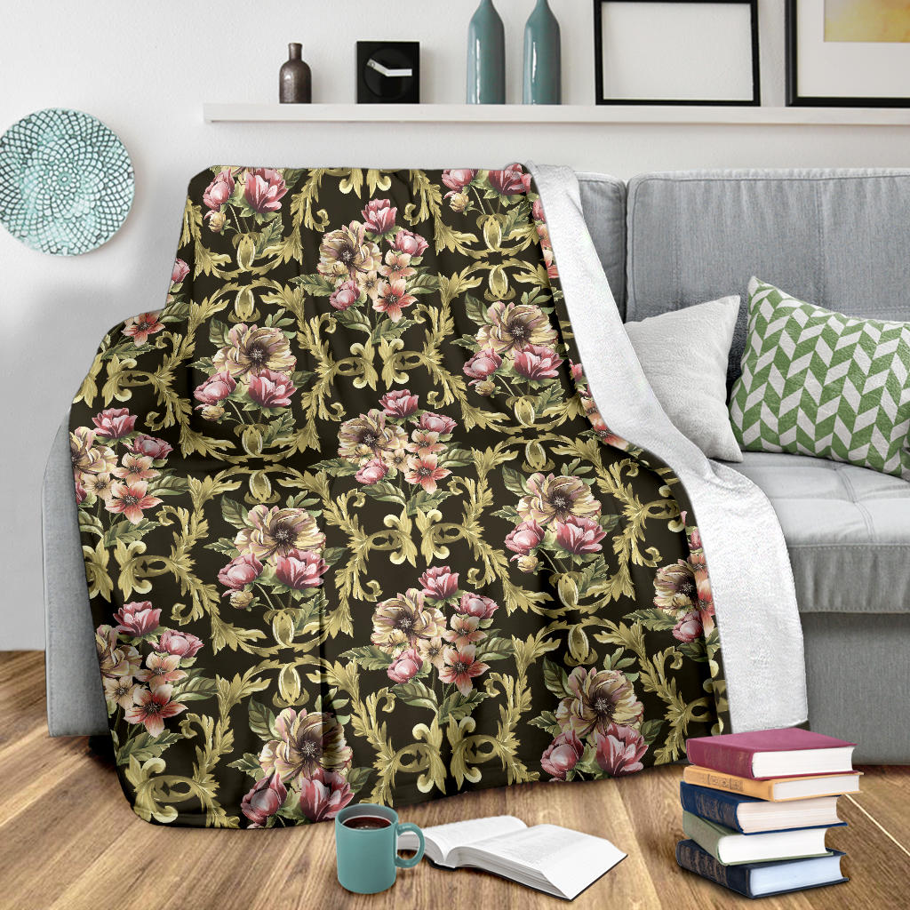 Baroque Pattern Print Design 02 Premium Blanket