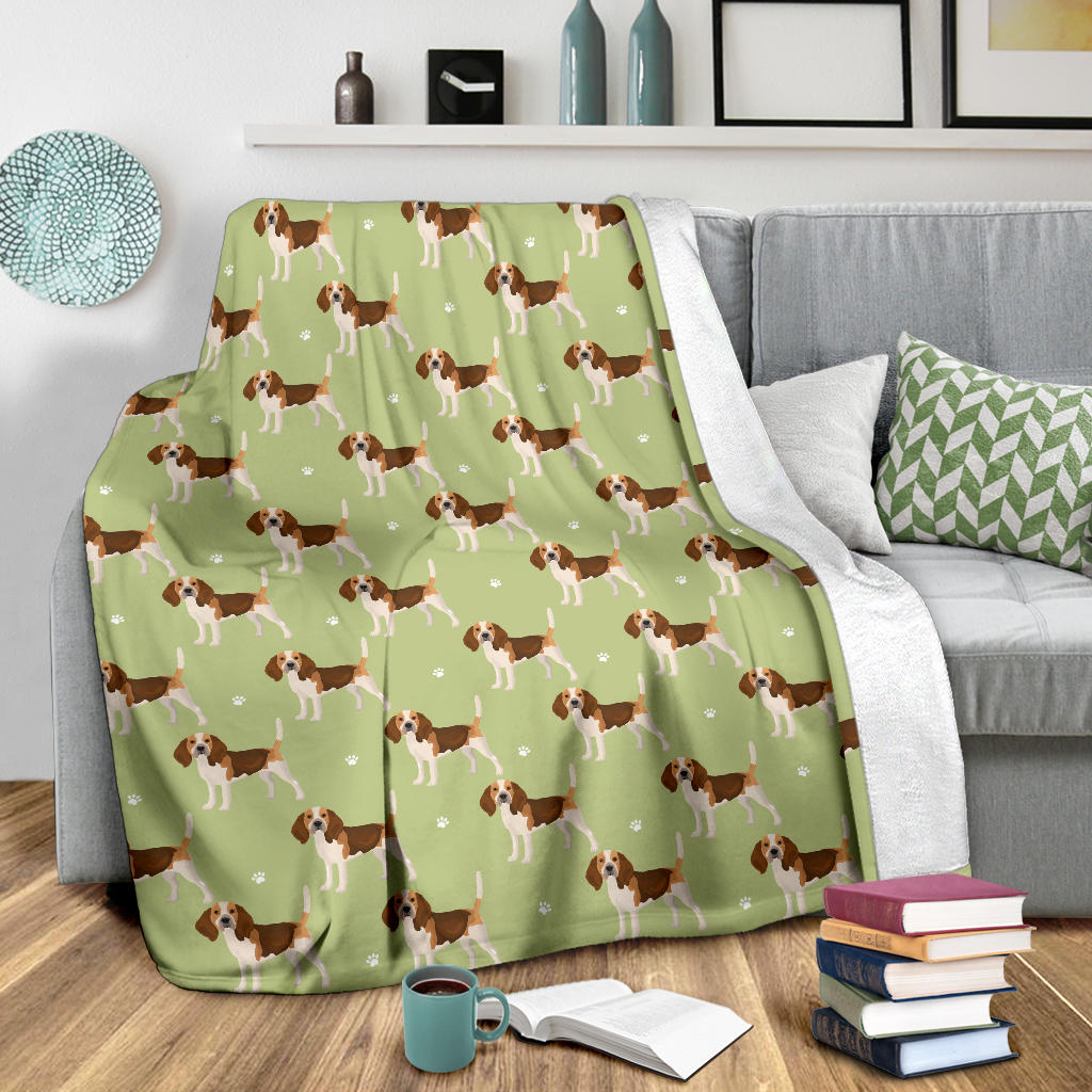 Beagle Pattern Print Design 07 Premium Blanket
