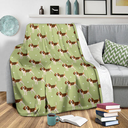 Beagle Pattern Print Design 07 Premium Blanket